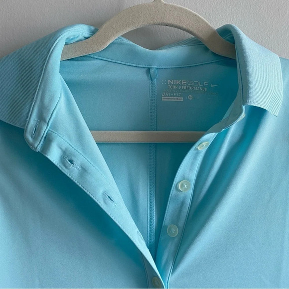 NIKE Golf Tour Performance  Aqua Blue Sleeveless Polo Tank Top Size M - Picture 3 of 8